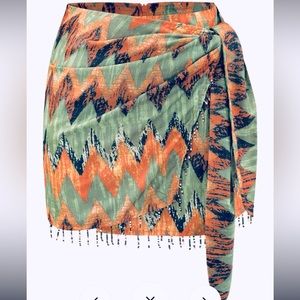 Micas Printed Knot Mini Skirt